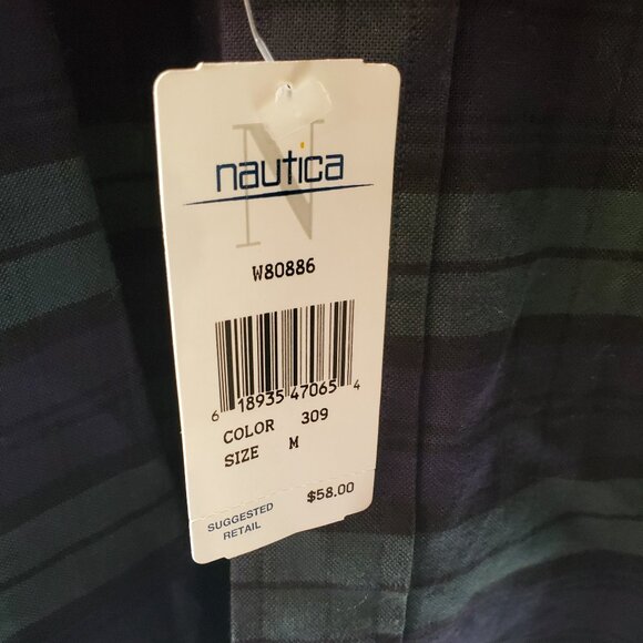 BNWT Nautica Men's 100% cotton Plaid Dress Shirt- Sz Large - Picture 3 of 7